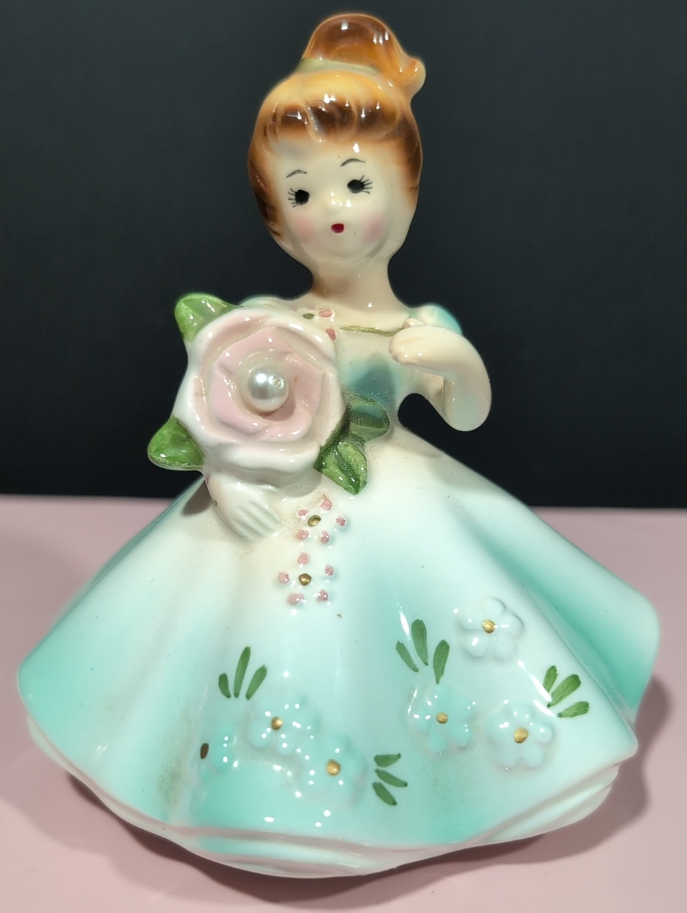 Vintage Joseph Originals June Pearl Birthstone Ceramic Girl Figurine.